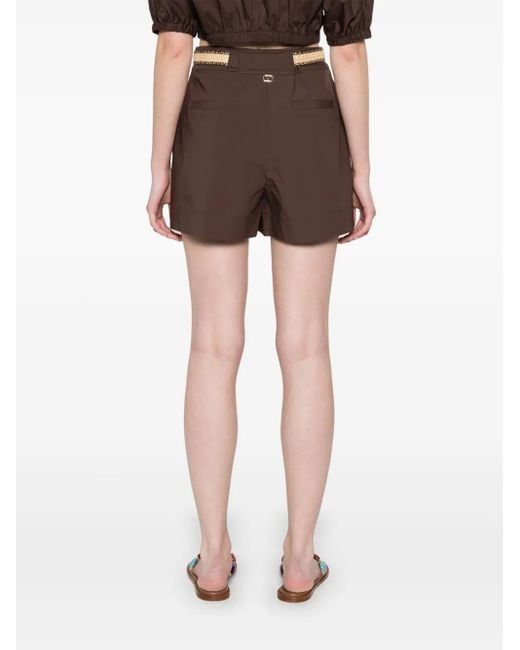 Twinset Brown Poplin Shorts