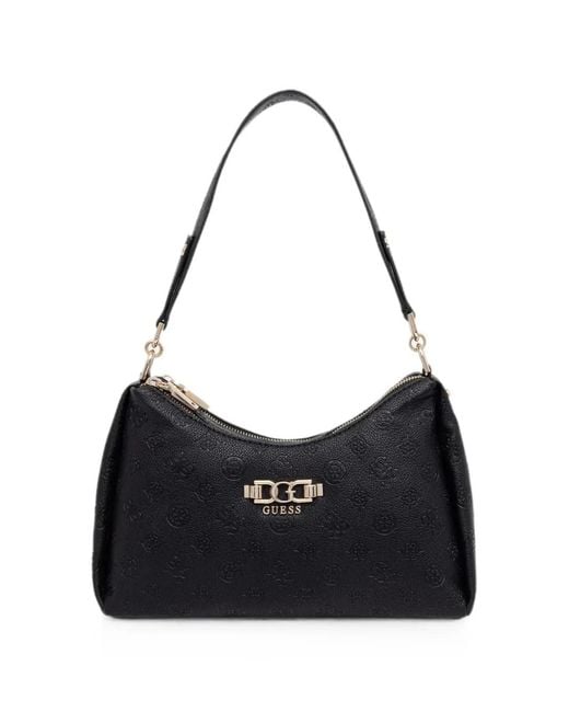 Guess Black Anise Logo-Debossed Monogram-Pattern Tote Bag