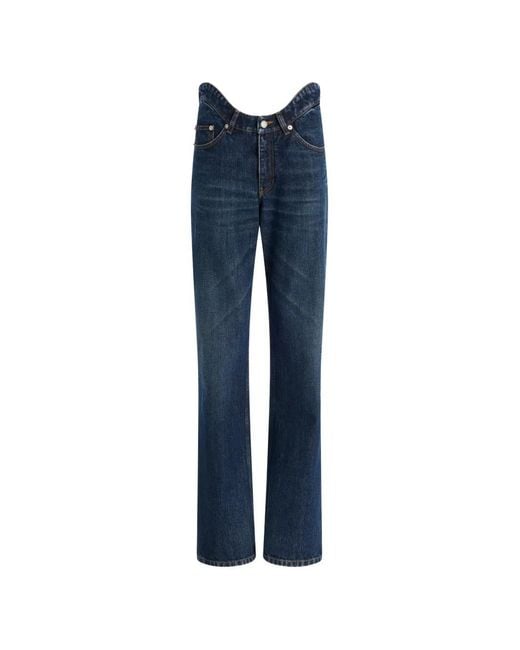 Jean Paul Gaultier Blue Denim Straight-Leg Jeans With A V-Waist