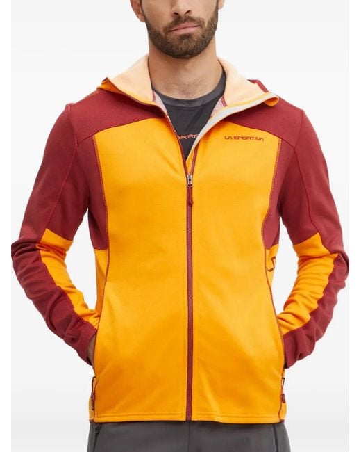 La Sportiva Orange Cosmic Colour-Block Hoodie for men