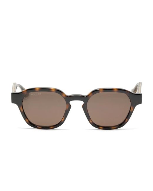 Gucci Brown Round Sunglasses for men