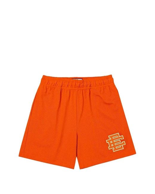 Eric Emanuel Orange Basic Logo-Print Shorts for men