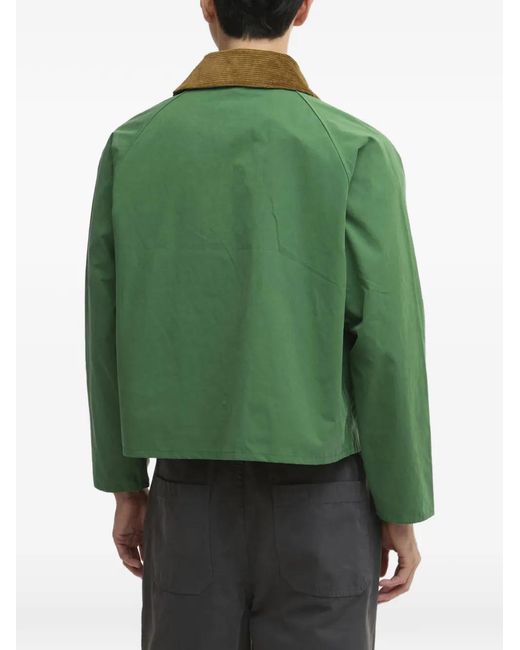 Barbour Green Spey Corduroy-Collar Pocket Jacket for men
