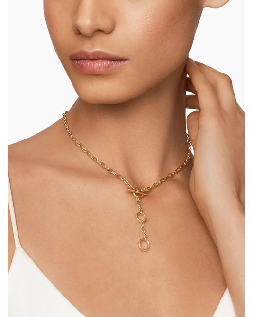 David Yurman Metallic 18Kt Dy Madison Three Ring Chain Necklace (3Mm)