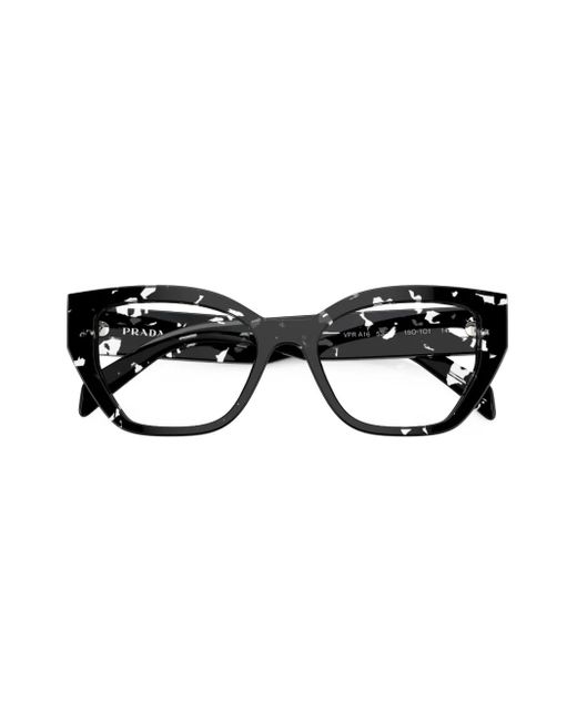 Prada Brown Tortoiseshell Geometric-Frame Glasses