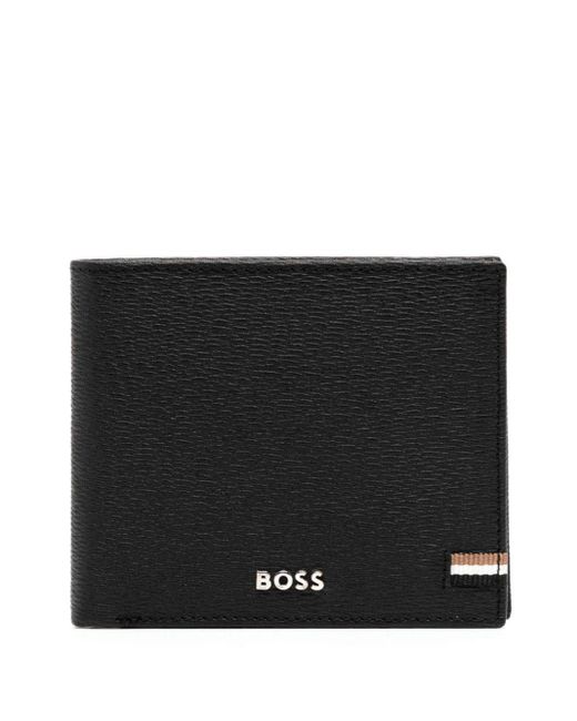 Boss Black Logo-lettering Bi-fold Wallet for men