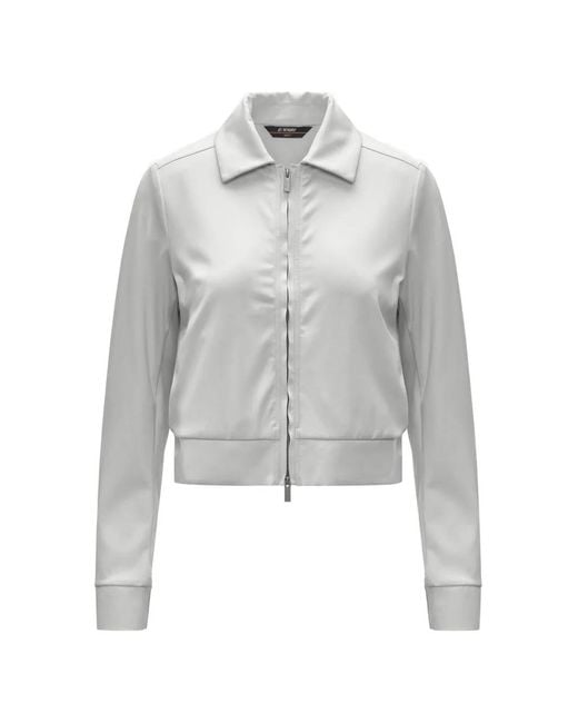 K-Way White Isy Zip-Up Jacket