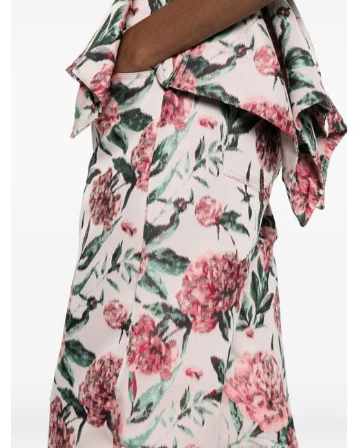 Marques'Almeida White Floral Brocade Trousers