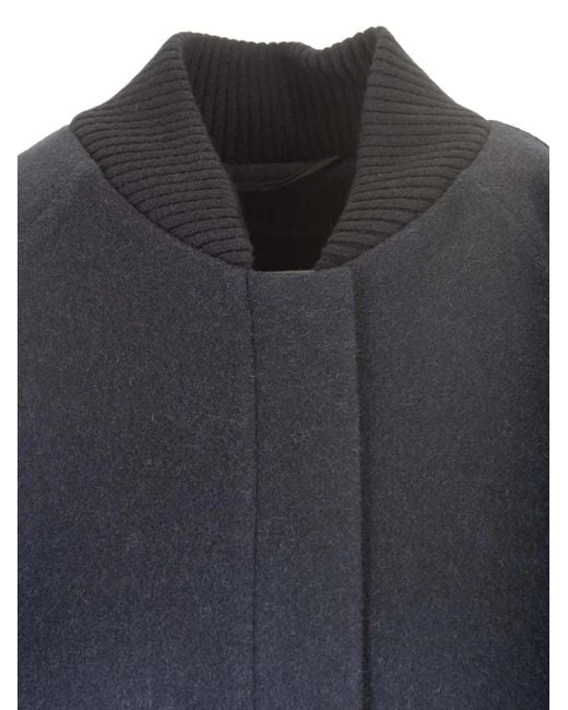 Max Mara Blue Cashmere Bomber Jacket