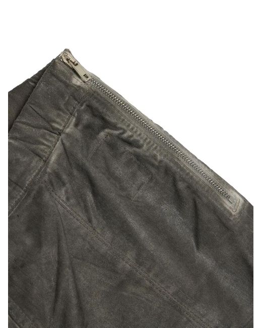 Rick Owens Gray Split-Hem Denim Leggings