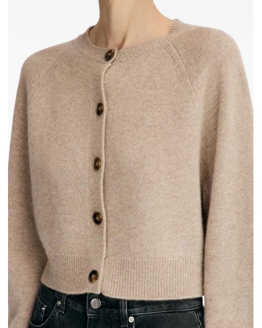 Loulou de Saison Natural Heike Raglan-Sleeve Cropped Cardigan