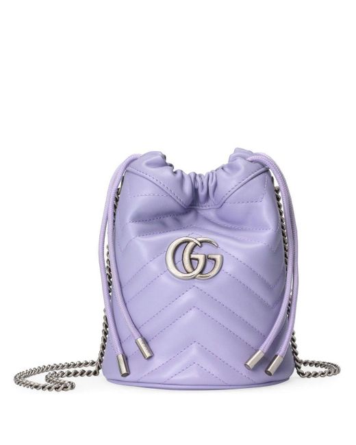 Gucci Purple GG Marmont Bucket Bag