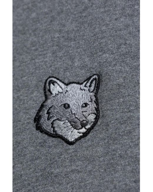 Maison Kitsuné Gray Bold Fox Head Patch Oversize Hoodie for men