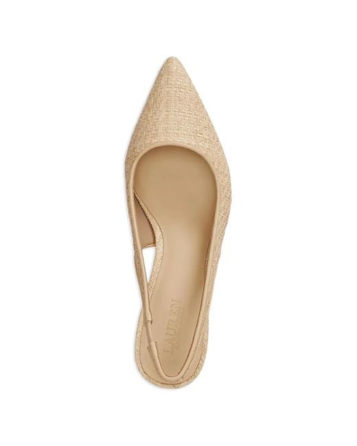 Ralph Lauren Natural Lolah Ii Woven Slingback Pumps