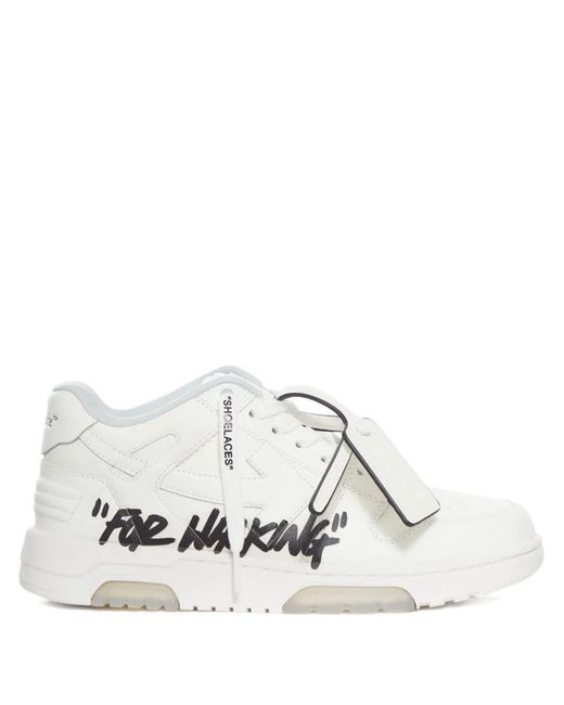 Off-White c/o Virgil Abloh White Out Of Office Graffiti-Print Low-Top Sneakers