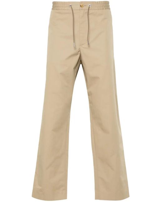 Moncler Natural Neutral Tapered Cotton Trousers - Men's - Cotton for men