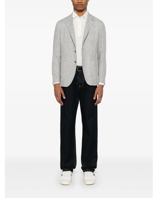 Tagliatore Gray Interwoven Blazer for men