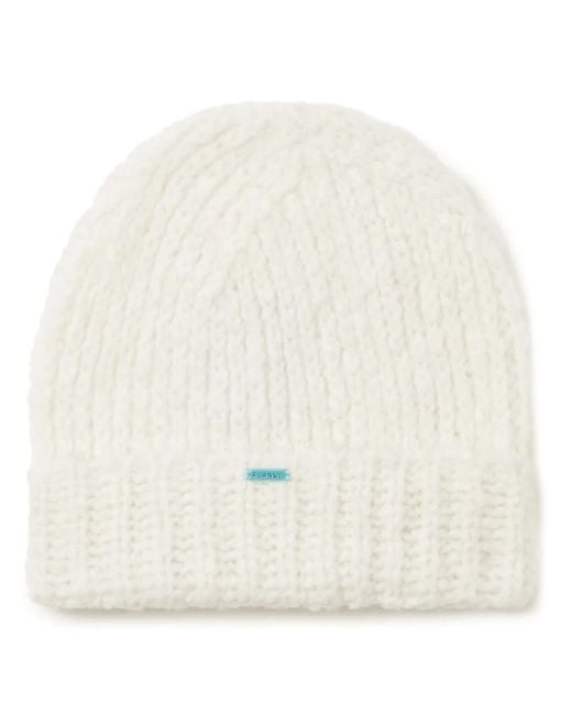 Alanui White Finest Ribbed Beanie