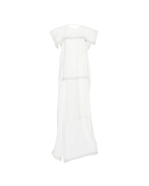 Phisique Du Role White Square-Neck Striped Maxi Dress
