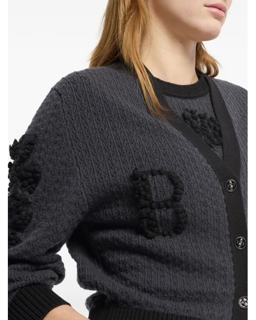 Barrie Black B-Logo Cashmere Cardigan