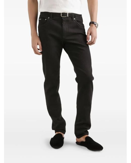 Dolce & Gabbana Black Slim-Fit Stretch Cotton Jeans for men