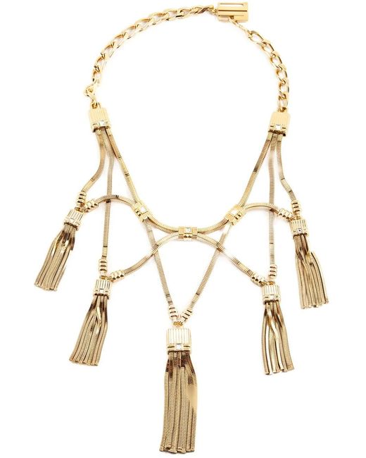 Collar Con Borlas Lanvin de color Metallic