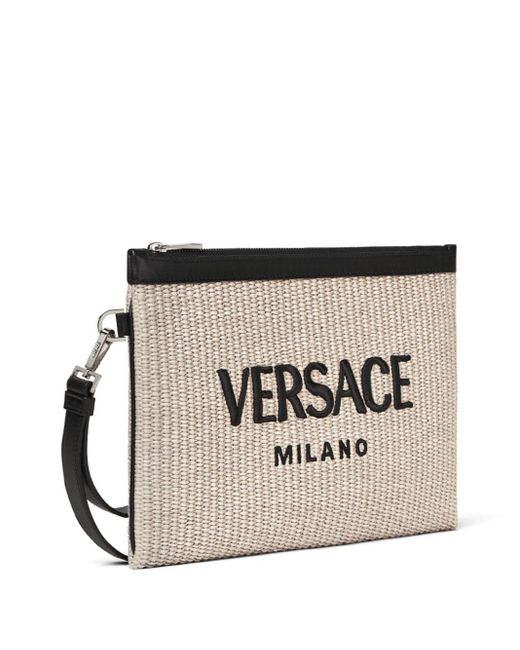 Versace Natural Milano Raffia Clutch Bag for men