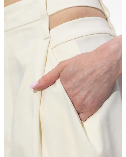 Issey Miyake White Cut-Out Trousers
