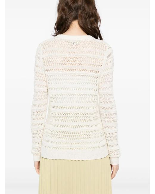 N.Peal Cashmere オープンステッチ セーター White