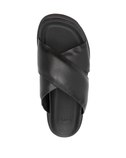 Ugg Gray Capitelle Leather Slides