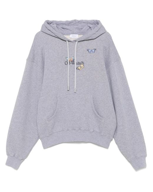 Off-White c/o Virgil Abloh Gray Bookish Butterfly Hoodie