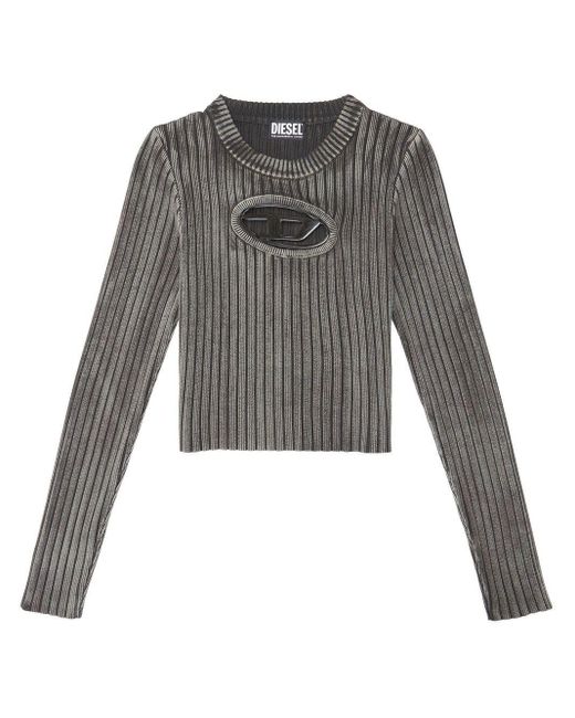 DIESEL Gray M-Arjory Strickpullover mit Cut-Outs
