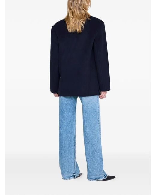 Anine Bing Blue Quinn Buttoned Blazer