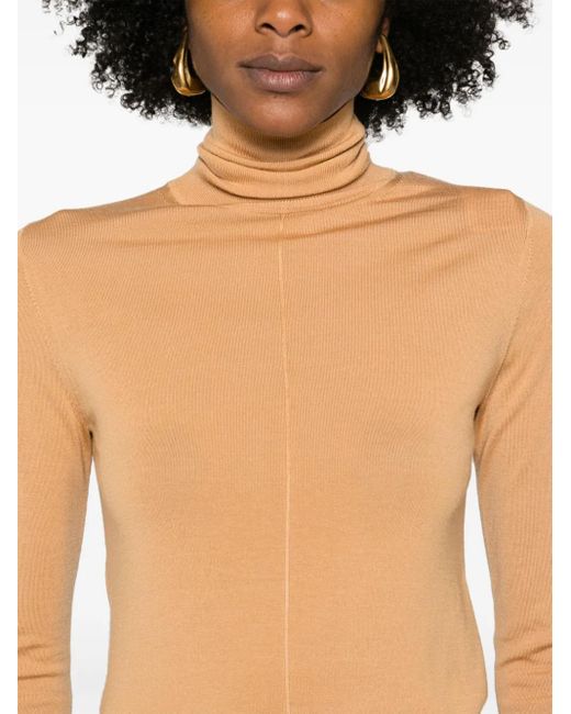 Chloé Natural Logo-Embroidered Wool Jumper