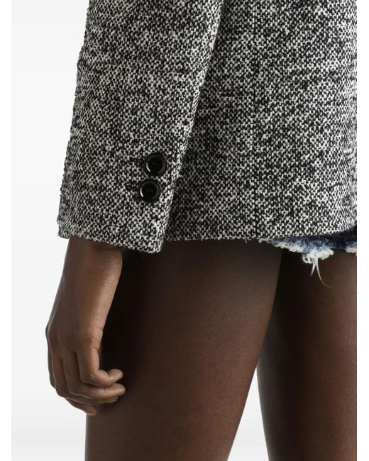 Dolce & Gabbana Gray Double-Breasted Tweed Jacket