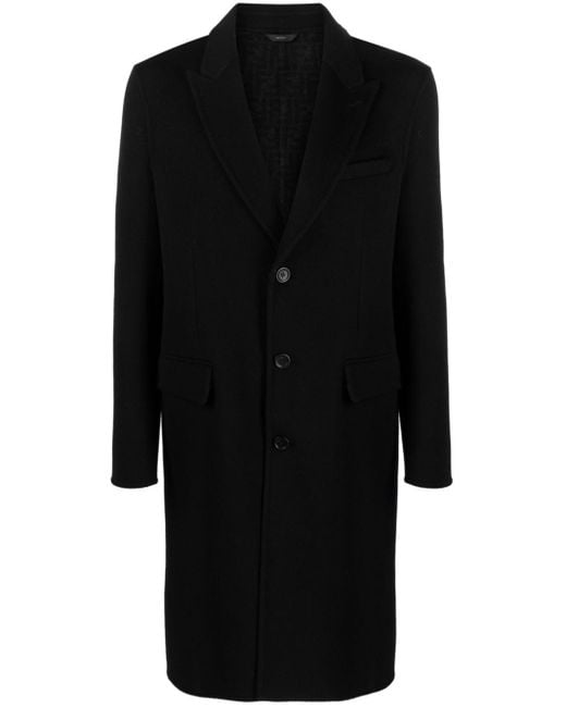 Fendi Black Single-breasted Overcoat for men