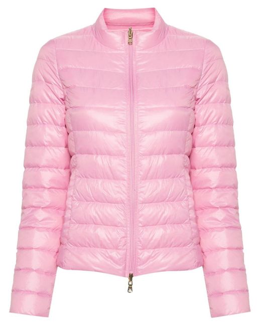 Patrizia Pepe Pink Logo-print Padded Jacket