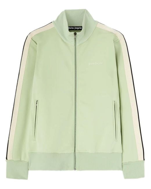 Palm Angels Green Embroidered Logo Track Jacket for men