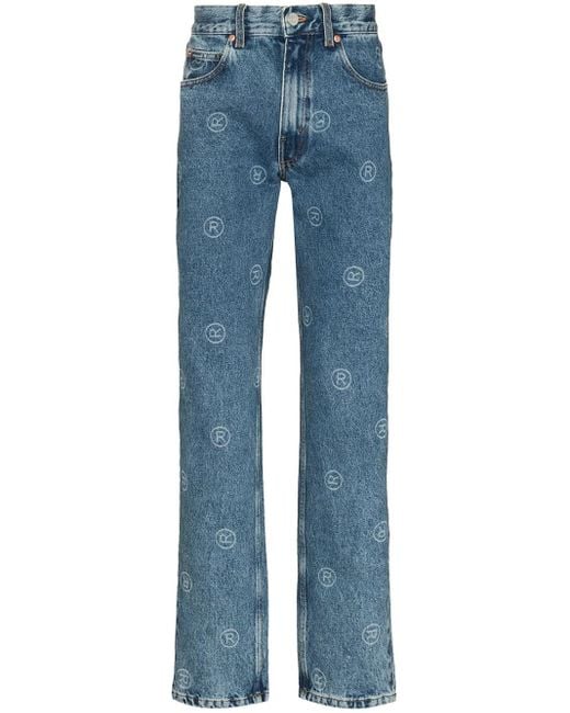 Martine Rose Gerade Jeans Mit Logo-Print in Blue für Herren