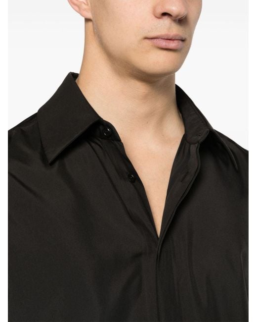 Balmain Black Logo-print Long-sleeve Shirt for men