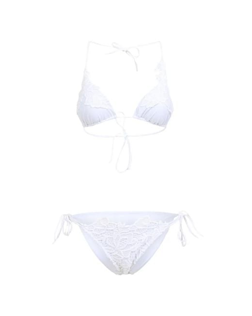 Ermanno Scervino White Triangle Bikini