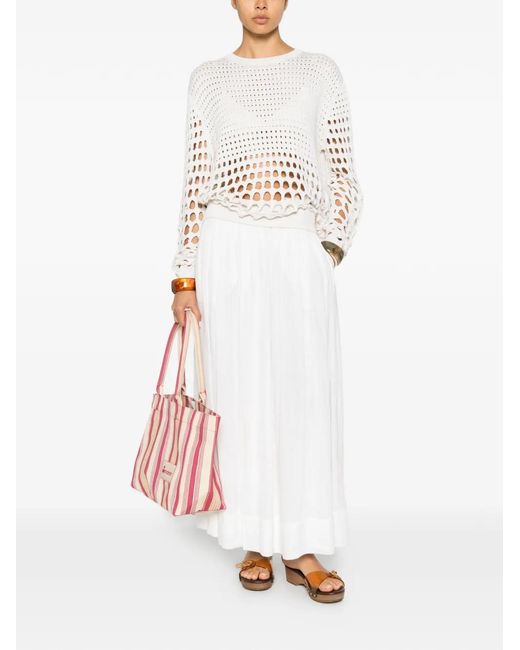 Chloé White Open-Knit Sweater