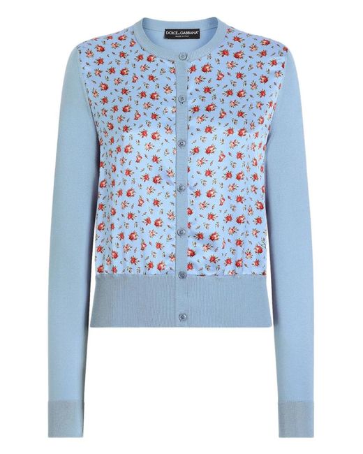 Dolce & Gabbana Blue Twill Cardigan