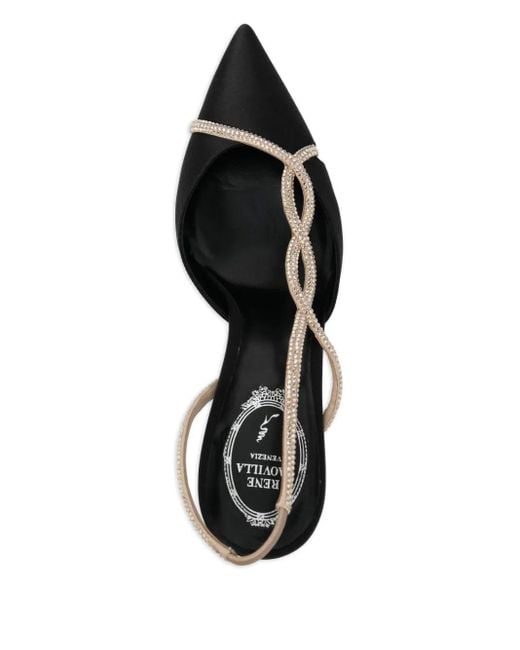Rene Caovilla Black 80Mm Braid Pumps