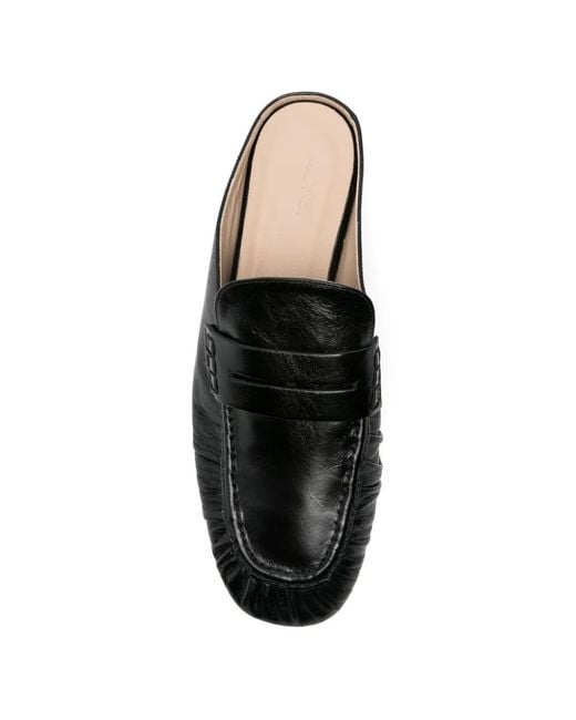 Alysi Black Mules À Fronces
