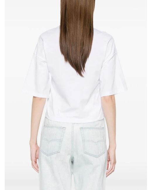 DIESEL White T-Cropyn Floral T-Shirt