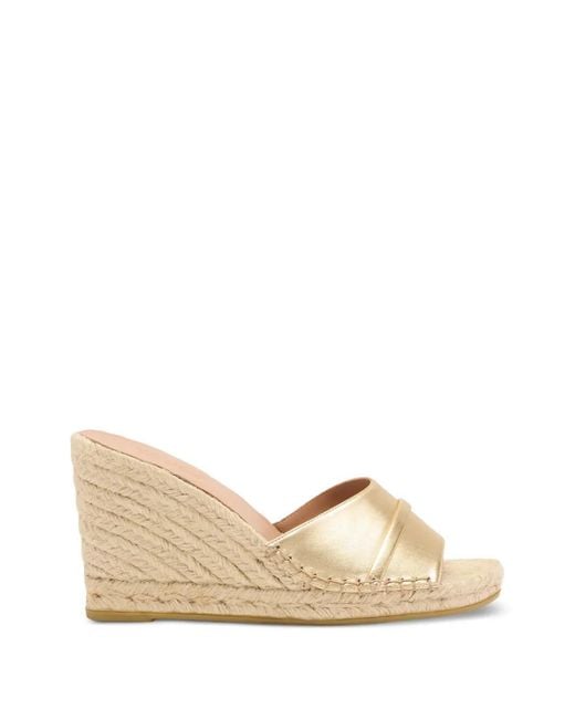 Malone Souliers Natural Soleil Leather Wedge Espadrilles