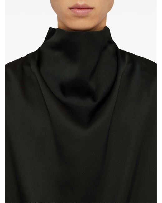 Jil Sander Black Draped Tie-neck Blouse for men