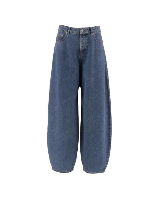 By Malene Birger Blue Button Wide-Leg Jeans