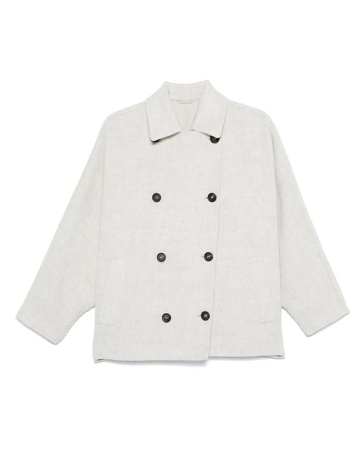 Caban À Design Patchwork Brunello Cucinelli en coloris White